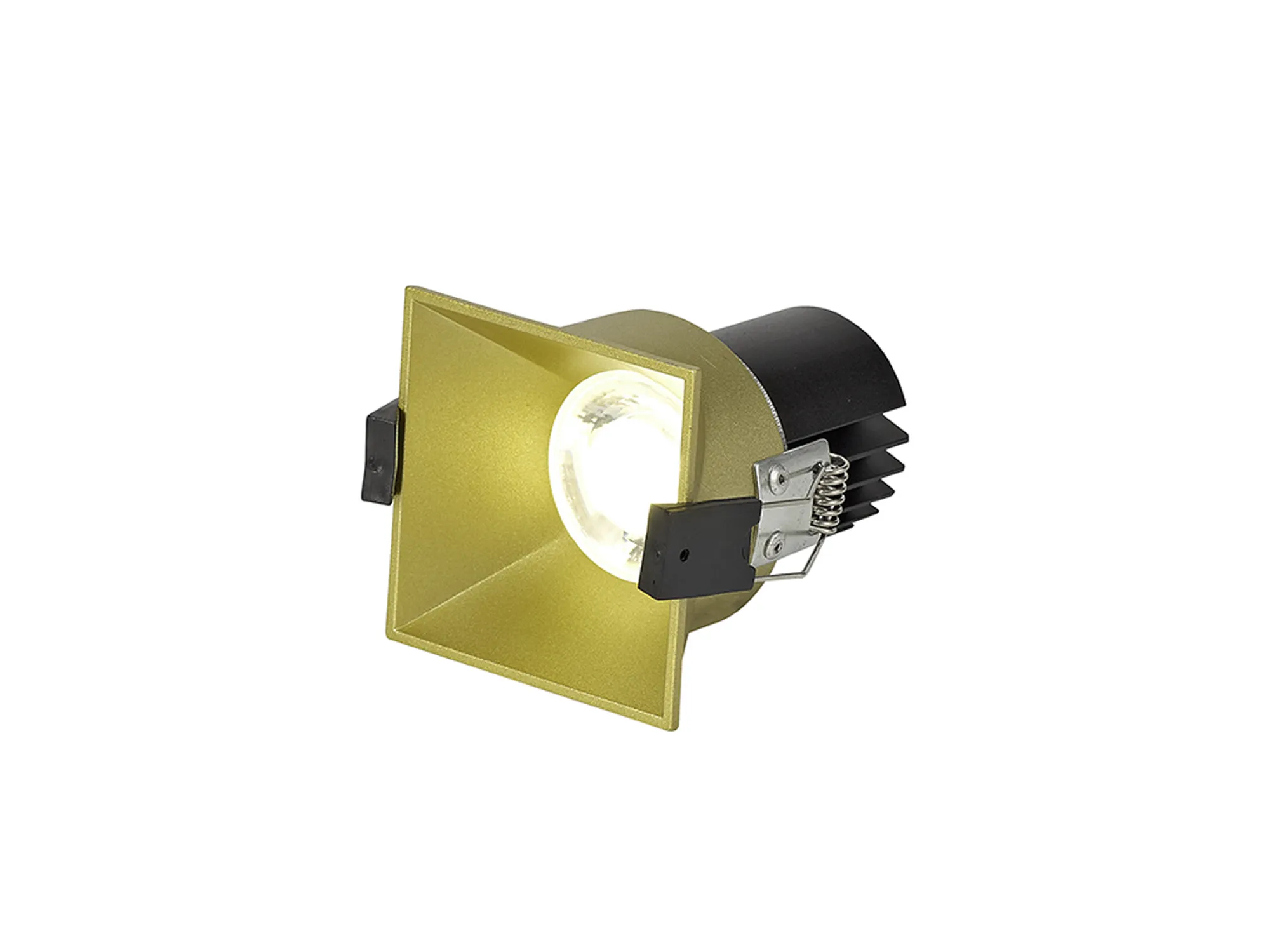 Biox 9 Tridonic Powered 9W 2700K 770lm 24° CRI>90 LED Engine Gold Square Fixed Recessed Spotlight, IP20 DM201925  Dlux Biox 9